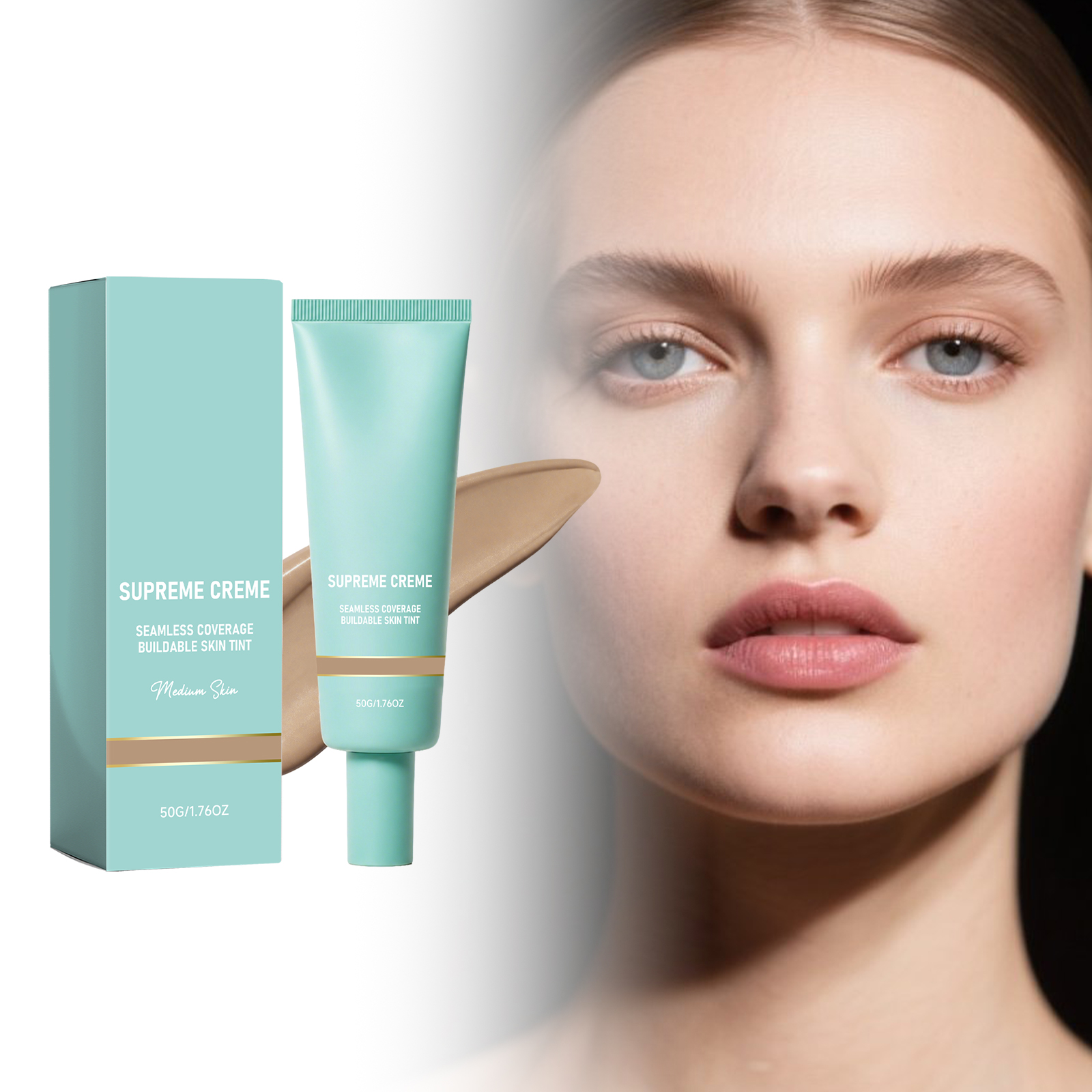 (Natural) Concealing Hydrating Foundation Delicate Sheer Moisturizing Natural Fitting Spreadable Soft Facial Cosmetic Base Makeup