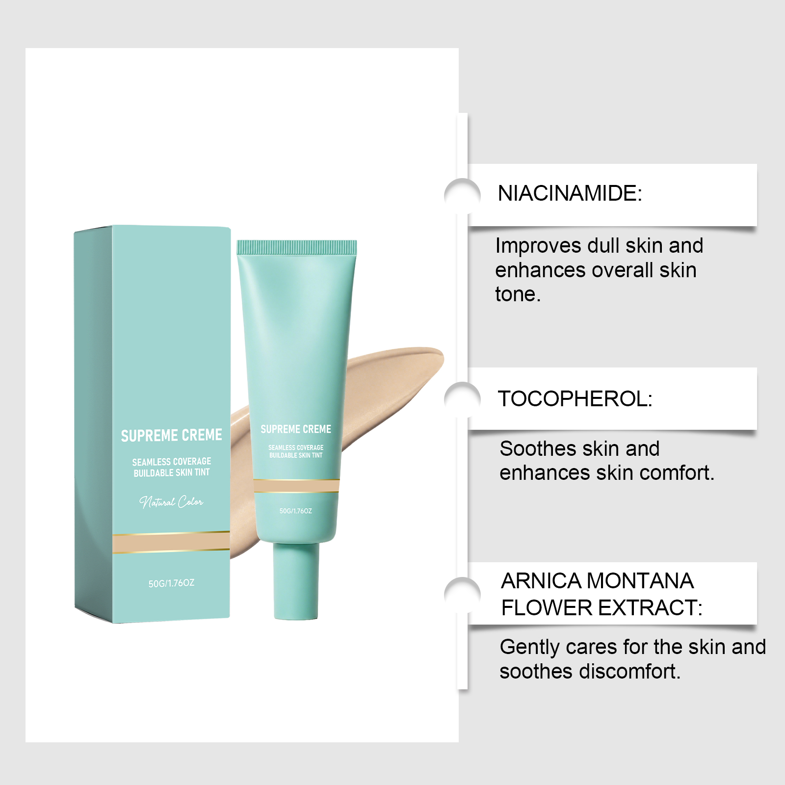 (Natural) Concealing Hydrating Foundation Delicate Sheer Moisturizing Natural Fitting Spreadable Soft Facial Cosmetic Base Makeup