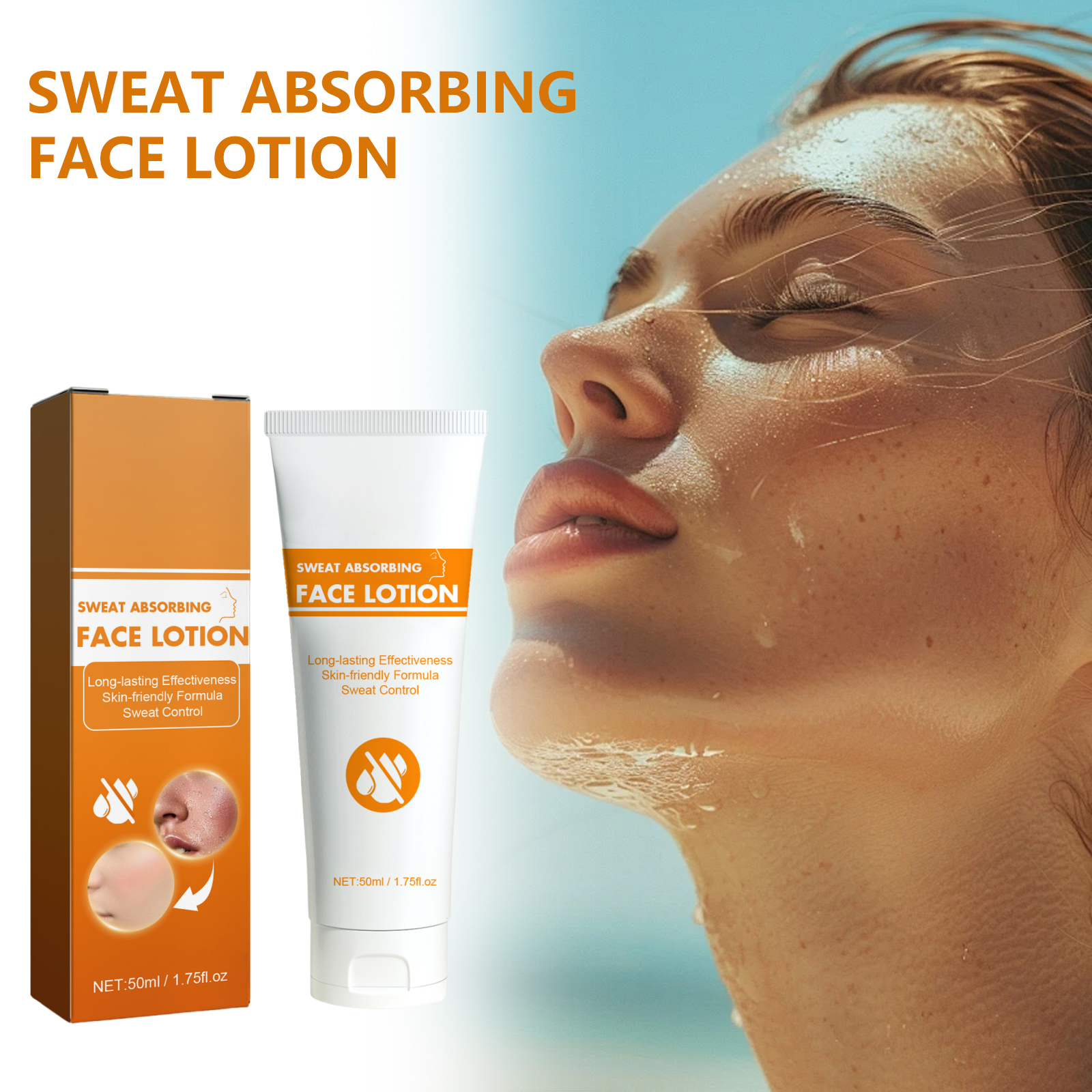 Facial Sweat Absorbing Lotion Gently Cleanses Facial Skin Refreshing Skin‑Friendly Long Lasting Oil Control Facial Antiperspirant Lotion