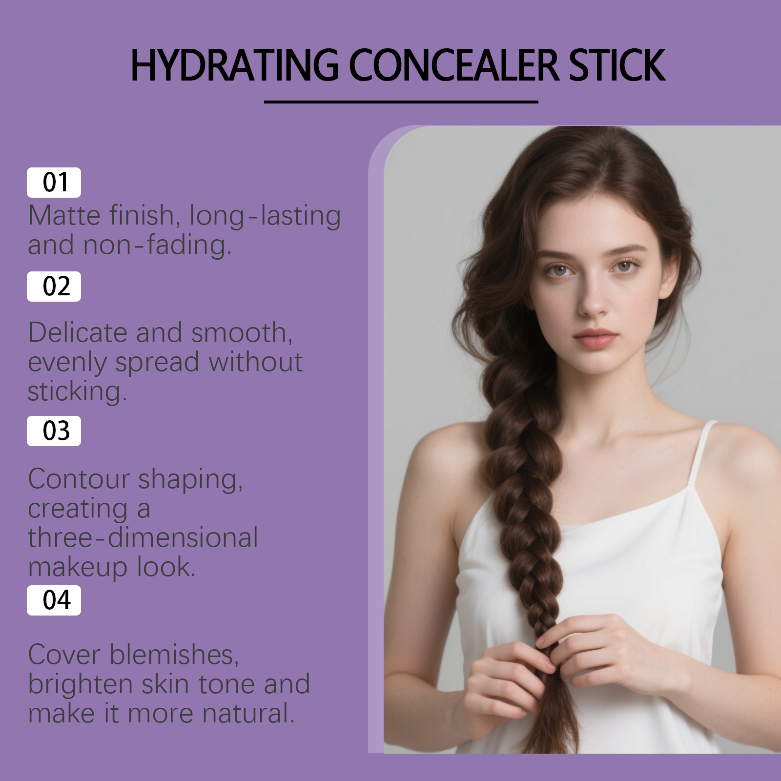 Contour Concealer Stick Natural Shade Daily Portable Face Smooth Nose Shadow Stereo Concealer Stick