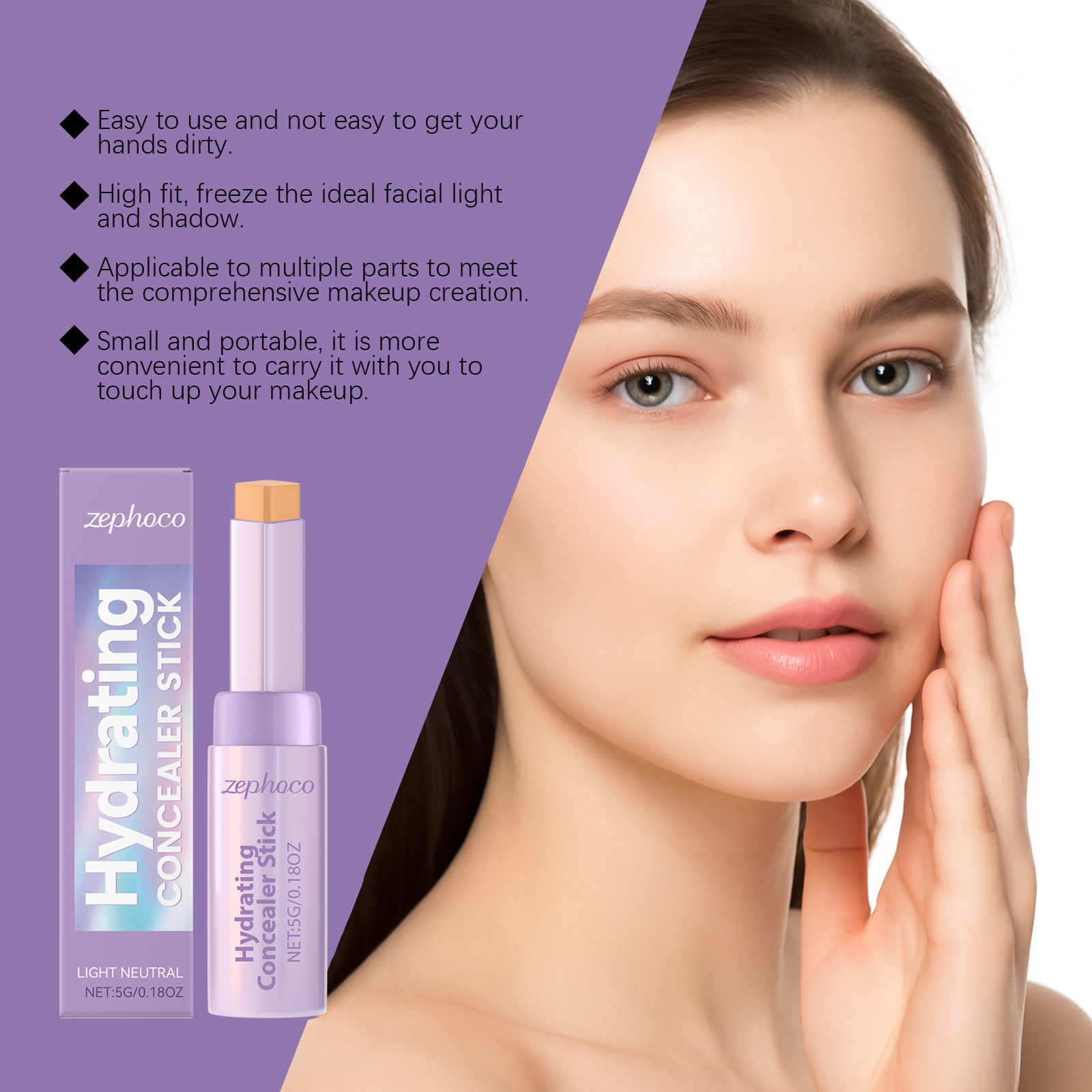 Contour Concealer Stick Natural Shade Daily Portable Face Smooth Nose Shadow Stereo Concealer Stick