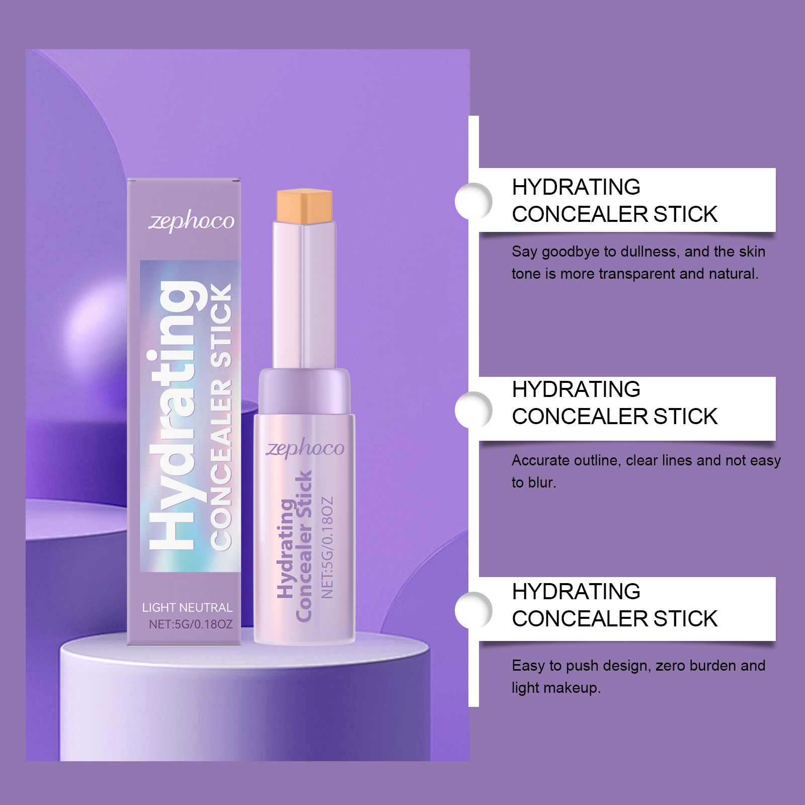 Contour Concealer Stick Natural Shade Daily Portable Face Smooth Nose Shadow Stereo Concealer Stick