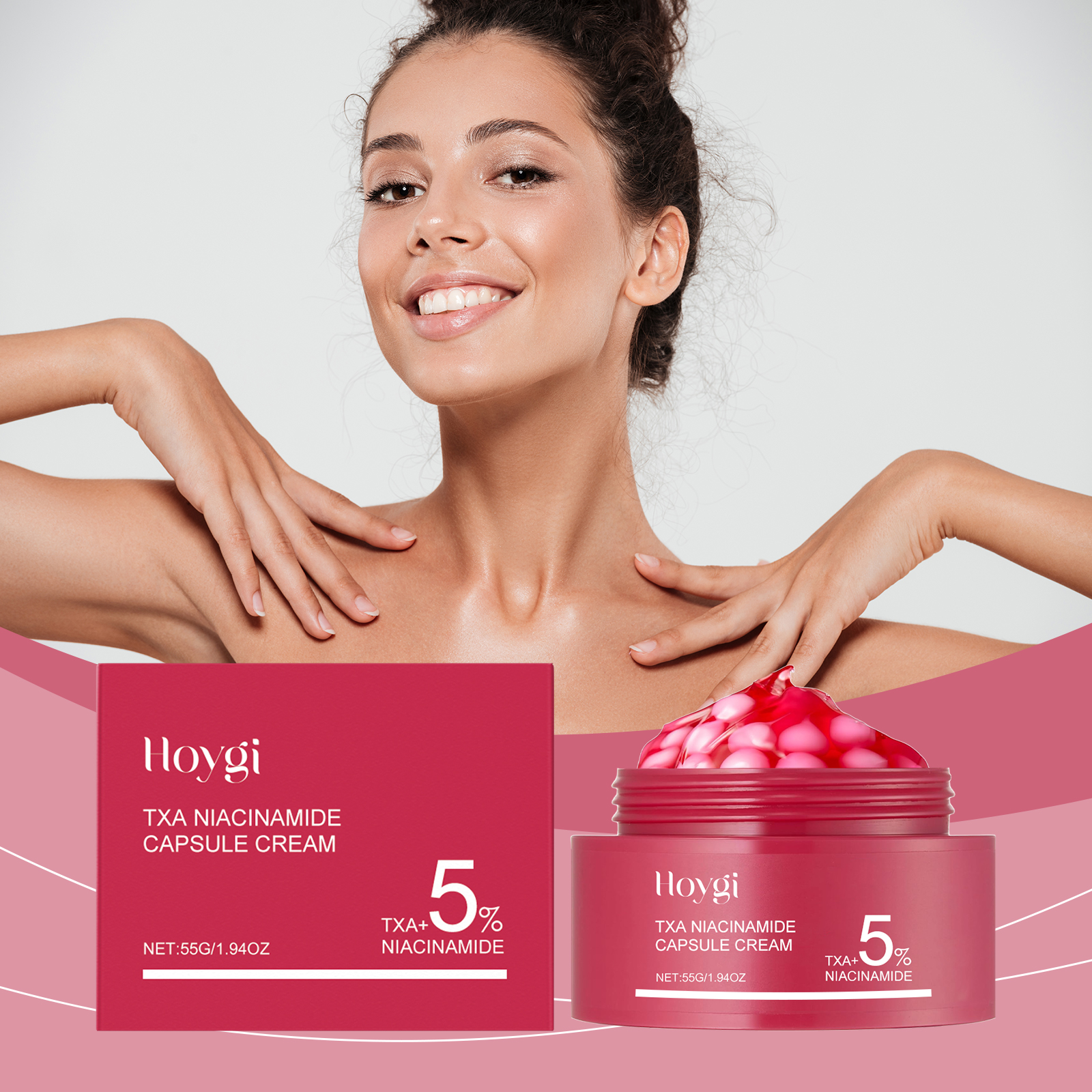 Nicotinamide Moisturizing Capsule Cream Gentle Skin Care Lock Water Refreshing Easy Absorb Nourish Hydrating Face Cream