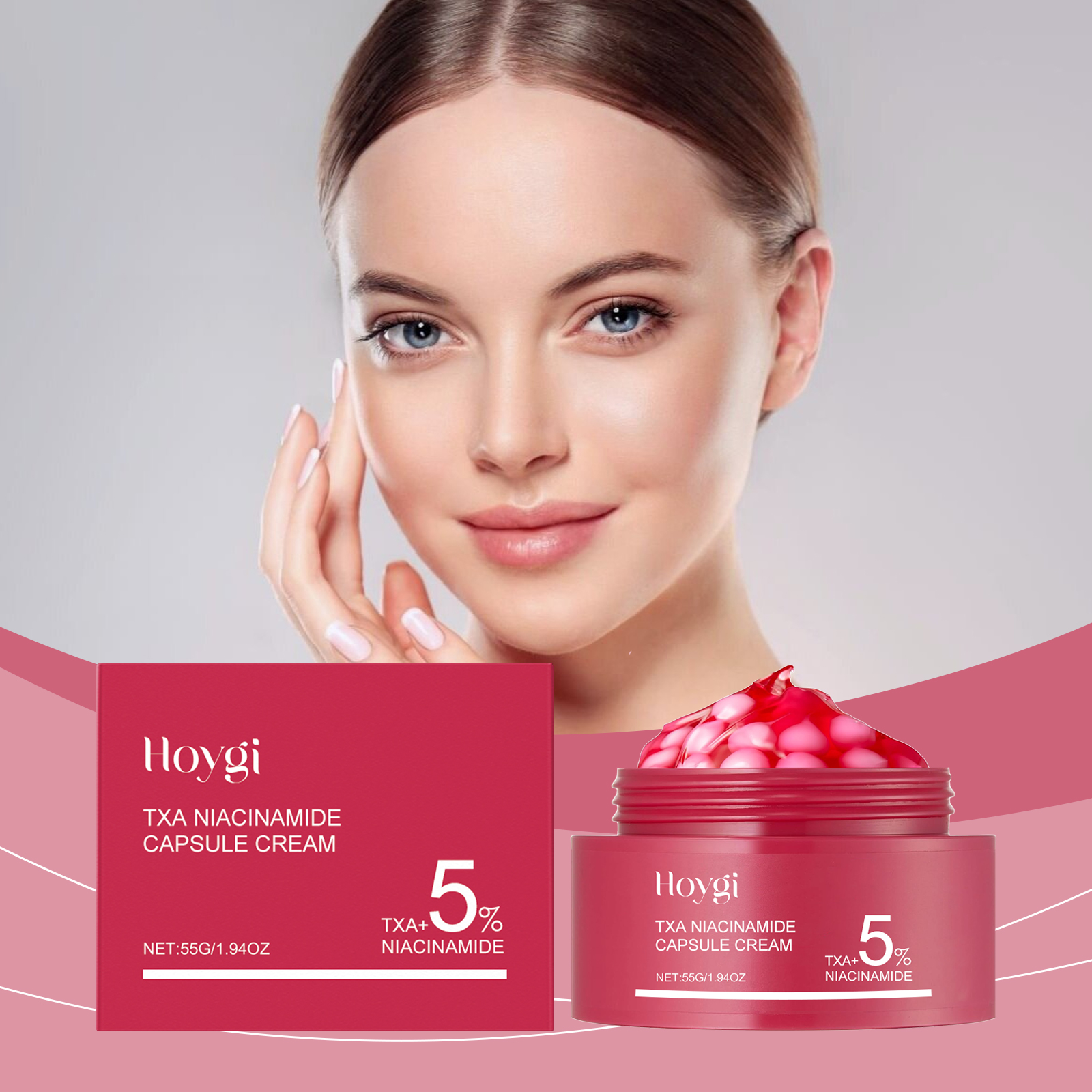 Nicotinamide Moisturizing Capsule Cream Gentle Skin Care Lock Water Refreshing Easy Absorb Nourish Hydrating Face Cream