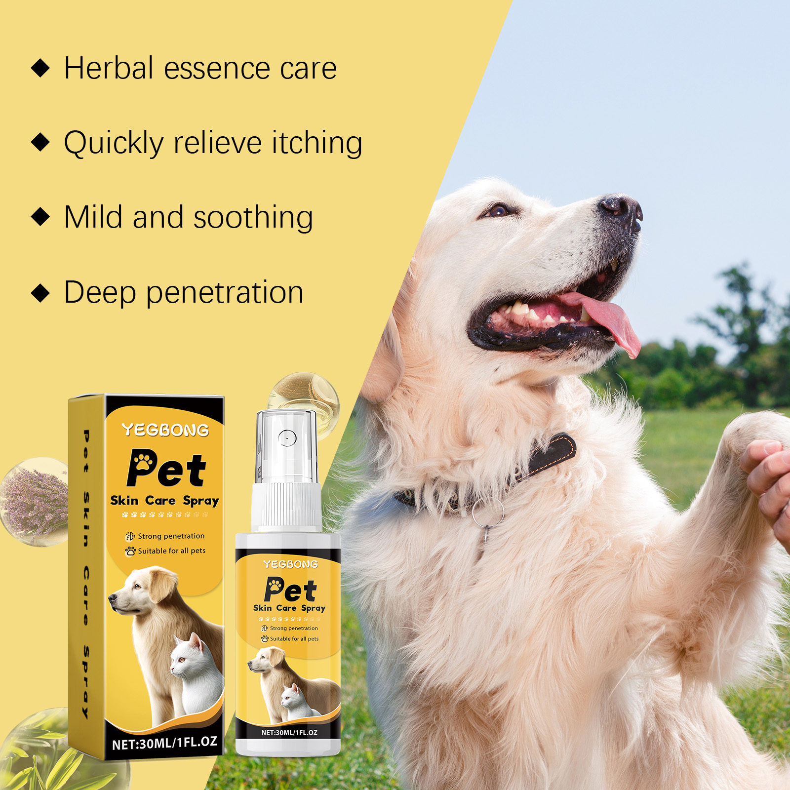 Pet Skin Care Spray Gentle Moisturizing Care For Cats And Dogs Skin Relief