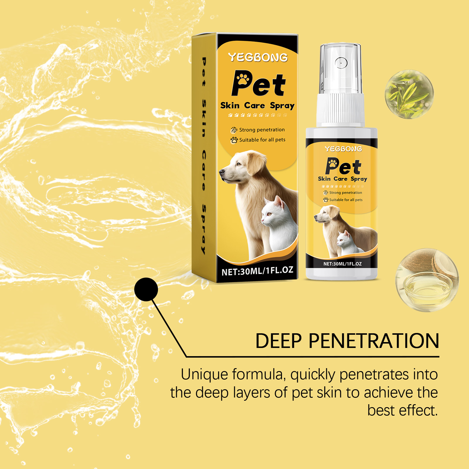 Pet Skin Care Spray Gentle Moisturizing Care For Cats And Dogs Skin Relief