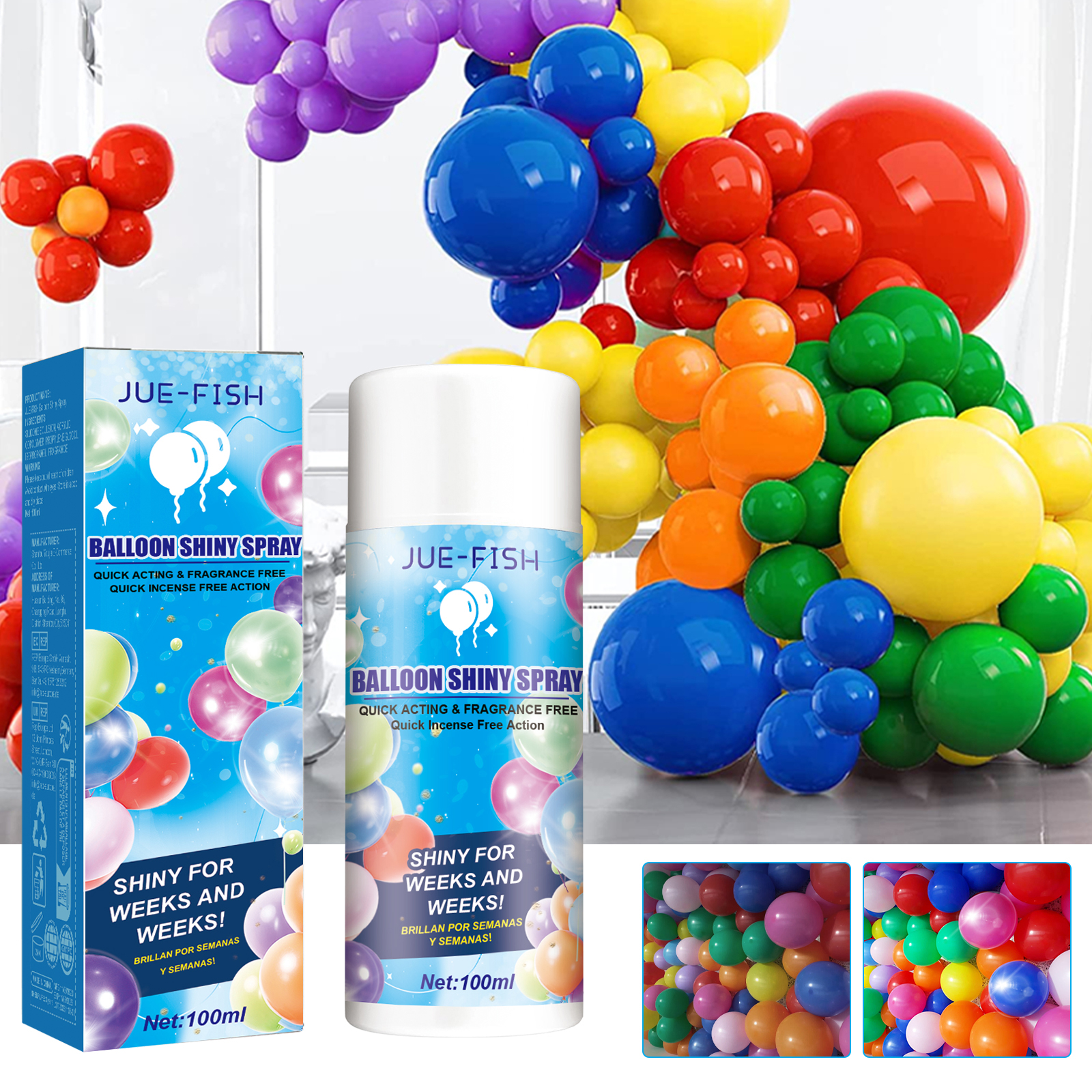Balloon Shine Spray Silicone Emulsion Gloss Enhancer Anti Oxidation Fade Resistant Party Decoration 100ml