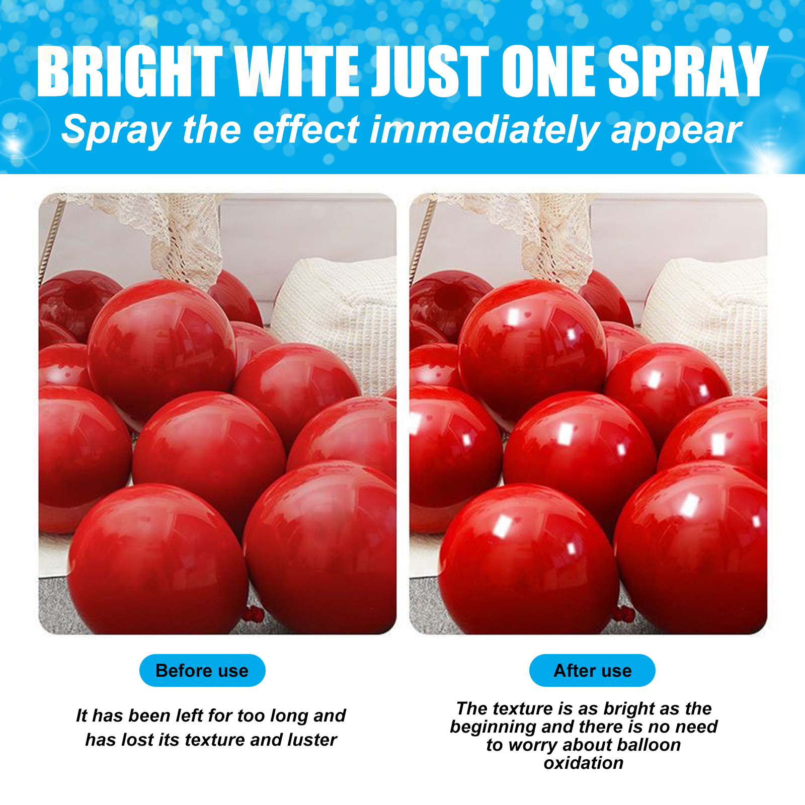Balloon Shine Spray Silicone Emulsion Gloss Enhancer Anti Oxidation Fade Resistant Party Decoration 100ml