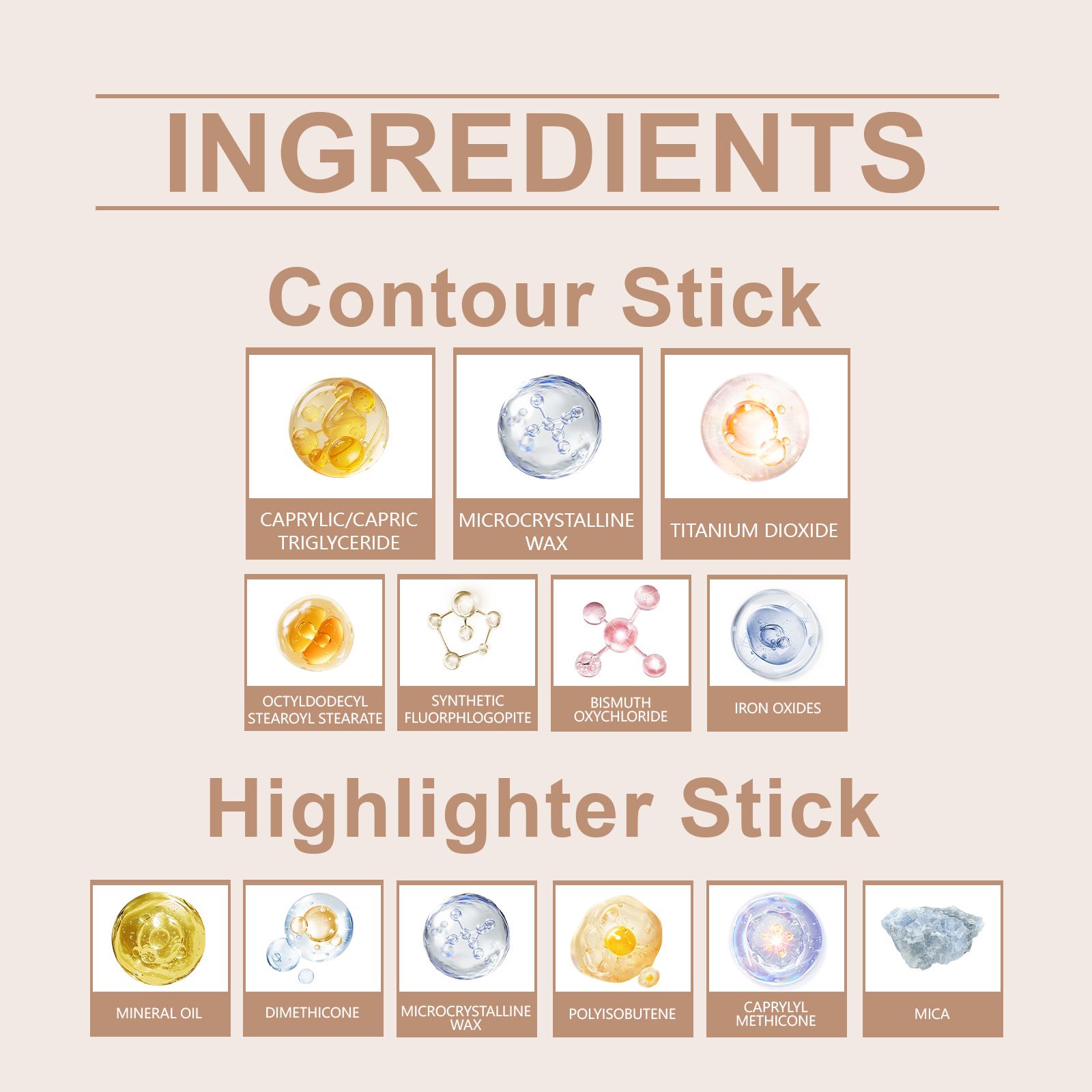 2 In 1 Cream Highlight And Contour Stick Dual Ended Portable For Daily Makeup