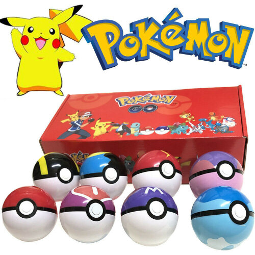 8Pcs Pokeball Ball set Pokemon GO Action Figures Christmas Toy Gift
