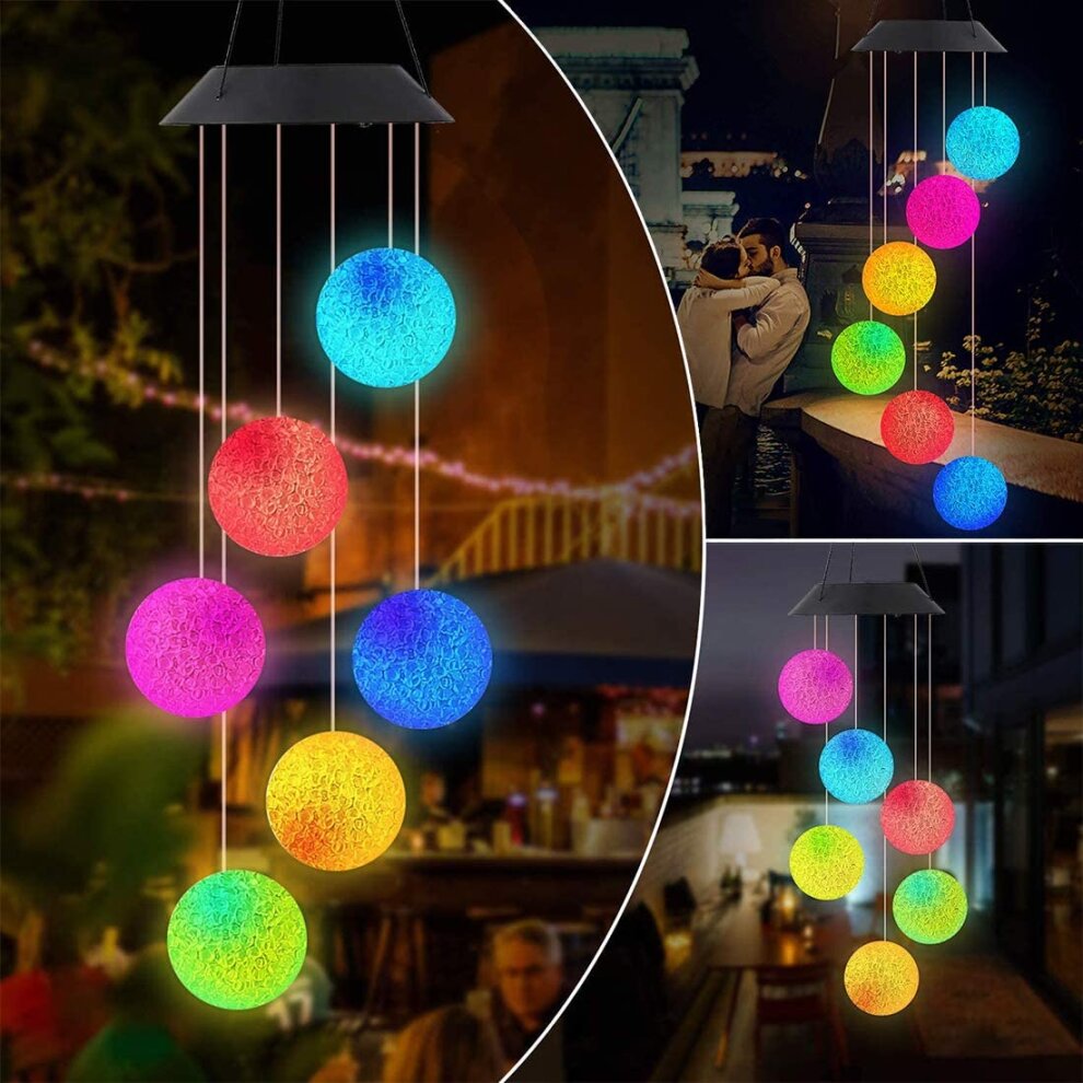 Outdoor Solar Wind Chimes Color Changing LED Lights
