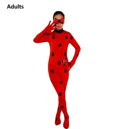 (Adults, M) Girls Miraculous Ladybug cosplay Costume Jumpsuit