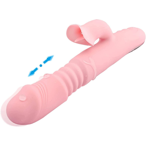 Rabbit Vibrator Adult Toys Thrusting Sex Machine AV Stick for Women Realistic Sensory Sexual Automatic Telescopic Heating Tongue Licking Masturbation Device Pleasure Suck Tool Woman Valentines Day Gifts