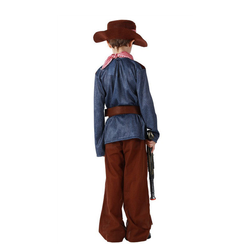 (110~120cm) Kids Boys Wild West Cowboy Fancy Dress Halloween Carnival Costume