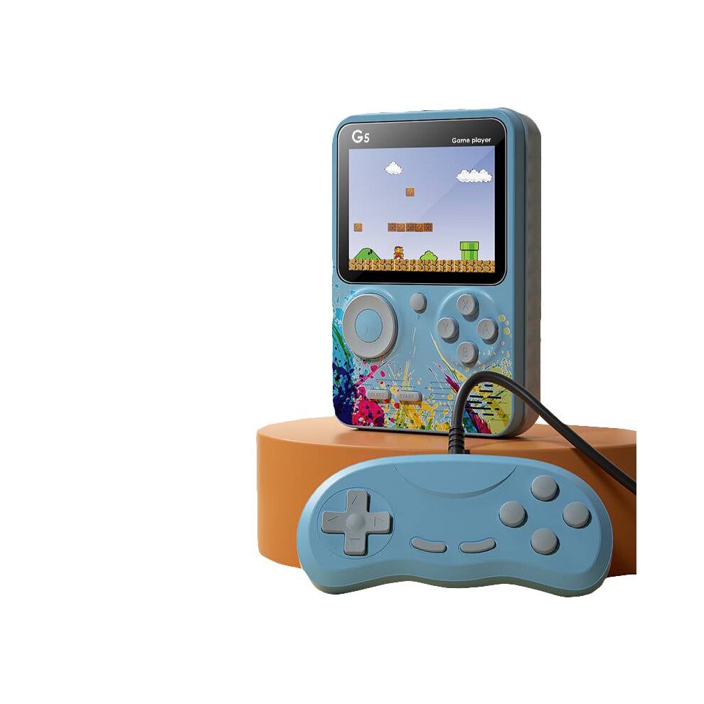 500 In 1 Retro Video Arcade Game Console Super Mario Contra Mini Player Kit Blue Double