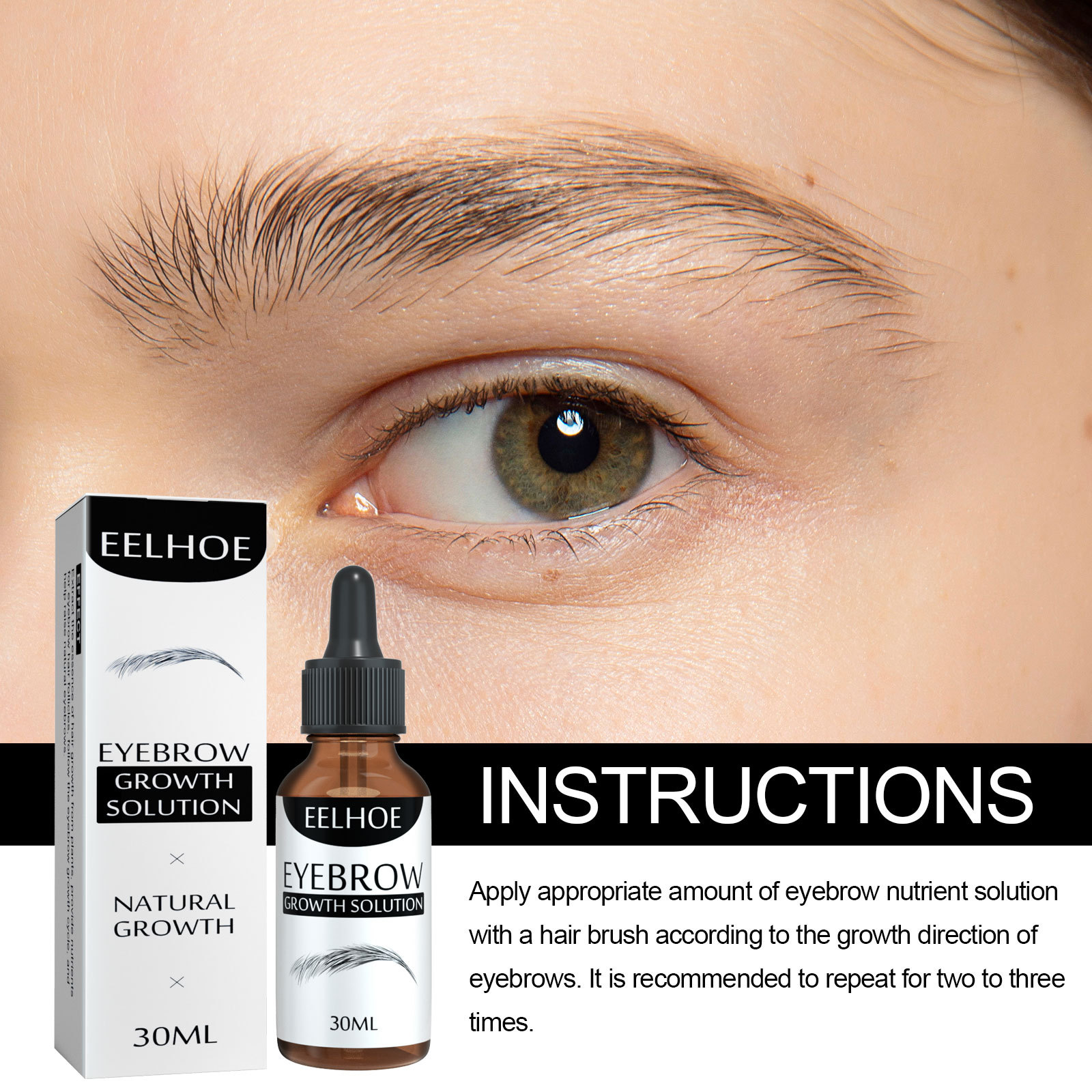 Eyebrow Growth Solution Liquid Eyebrow Growth Serum Thick Eyebrow Nourish Essence Enhancer 30ml