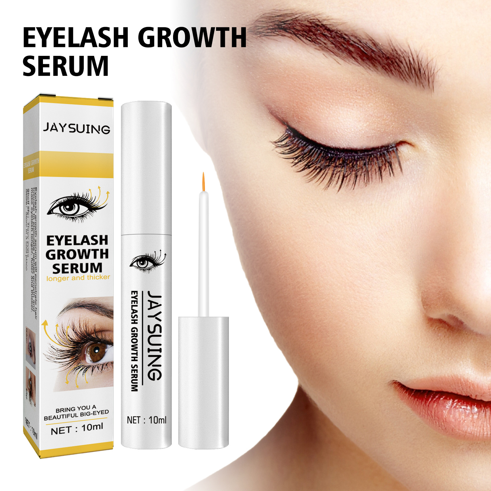 Eyelash Growth Serum Essence Longer Fuller Eyelash Enhancer Eye Care Makeup Gentle Formula Lash Lift Lengthening Nourishing
