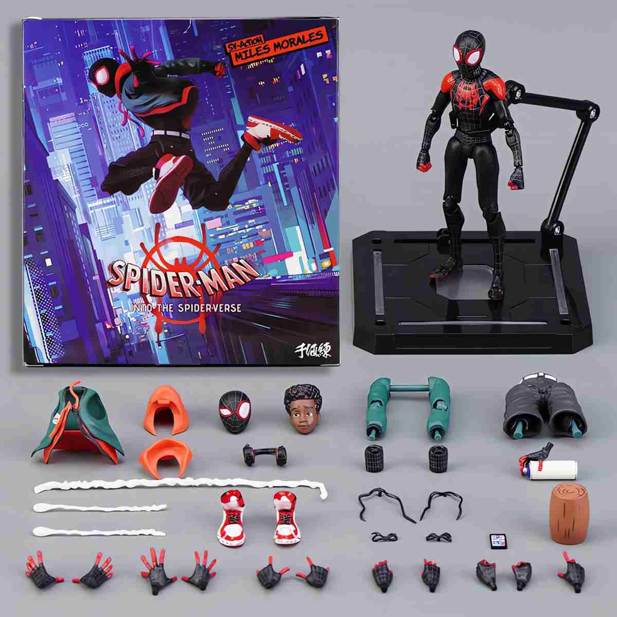 Superhero Spider-Man: Across The Spider-Verse Miles Morales Action Figure Kits Kids Toys Decor Gif