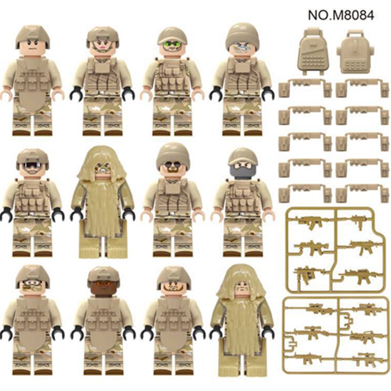 12PCS Police Model Figures City Career Building Blocks Enlightenment Kids Toys