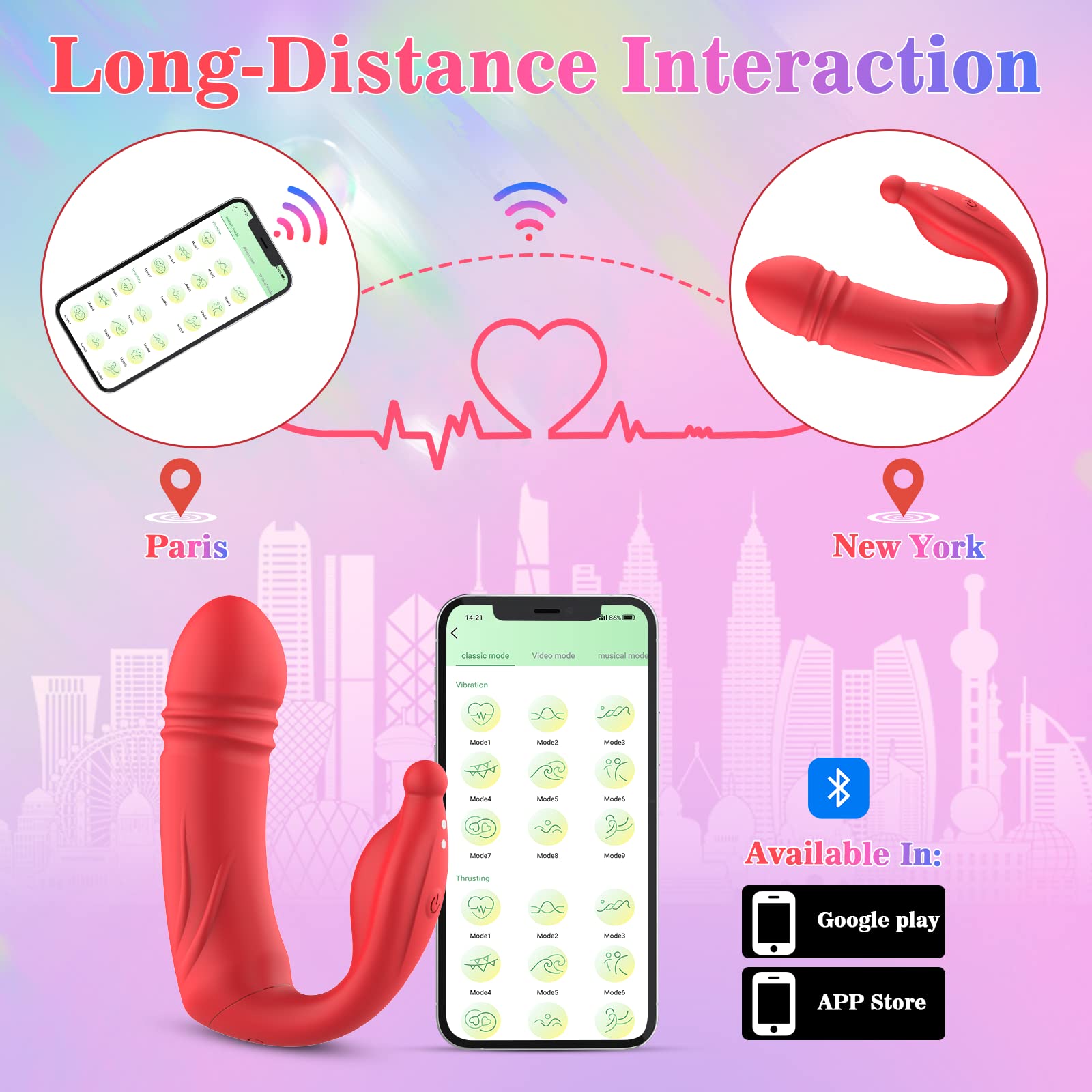 Wearable Vibrator G-Spot Dildo Sex Toys for Women Butt Plug Anal Toys for Gay Massager Adult Toy for Vagina Clitoral Stimulation APP Remote Control