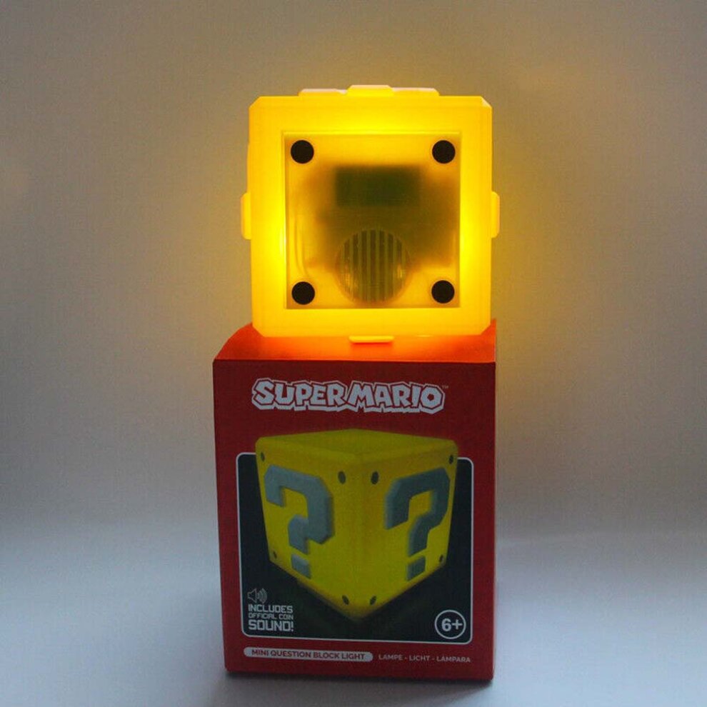 Super Mario Question Block LED Night Light with USB Rechargeable Sound Lamp