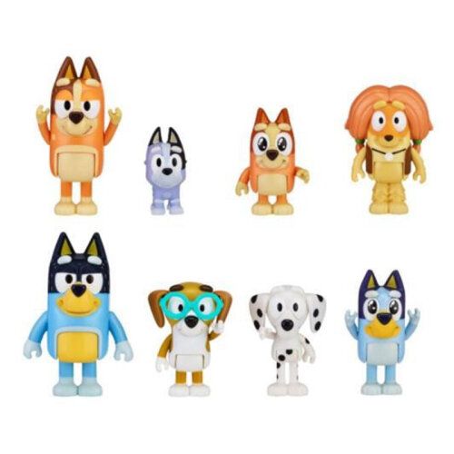 Bluey Family And Friends Dog Pet Action Figures Character Figures Collectable Toy for Girls and Boys 8Pcs Set