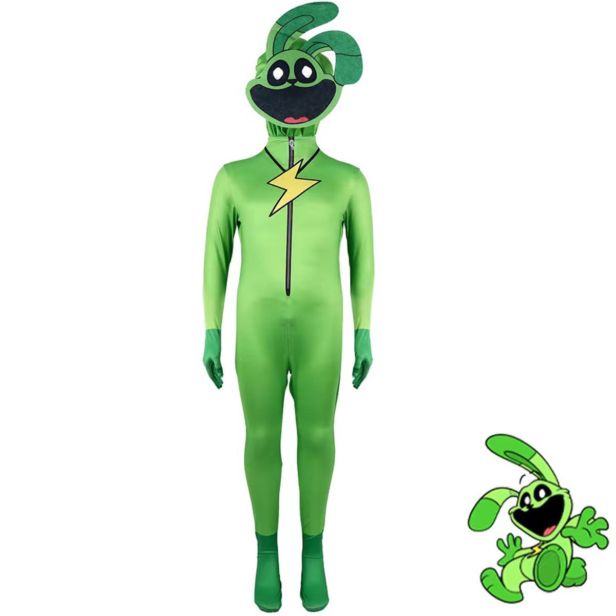 (110CM) Smiling Critters Hoppy Hopscotch Costume Child Halloween Party Dress up With Head Cover Bodysuit