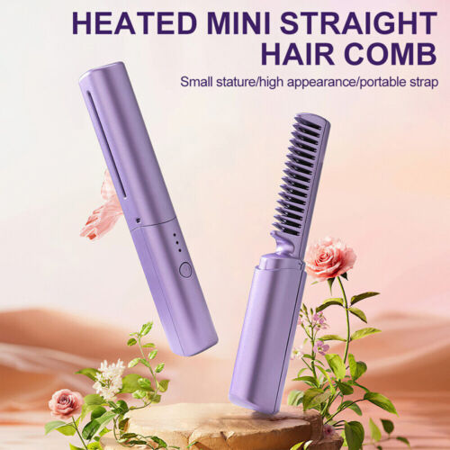 USB Hair Straightener Hair Styling Devices Portable Cordless Hair Straightener Mini Comb Rechargeable