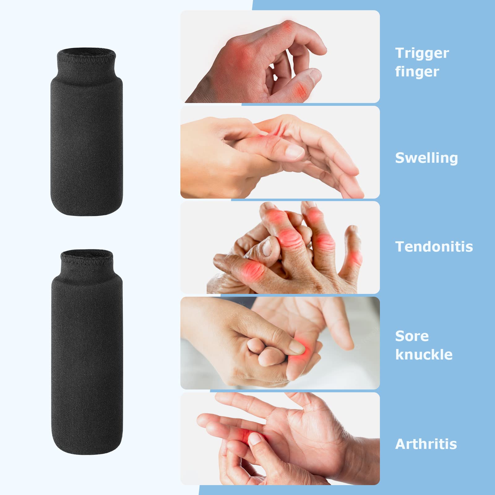 Finger Ice Sleeves Ice Packs for Fingers Thumbs and Toes Hot Cold Therapy for Arthritis Tendinitis Trigger Finger and Swollen Finger 4 PCS Pack