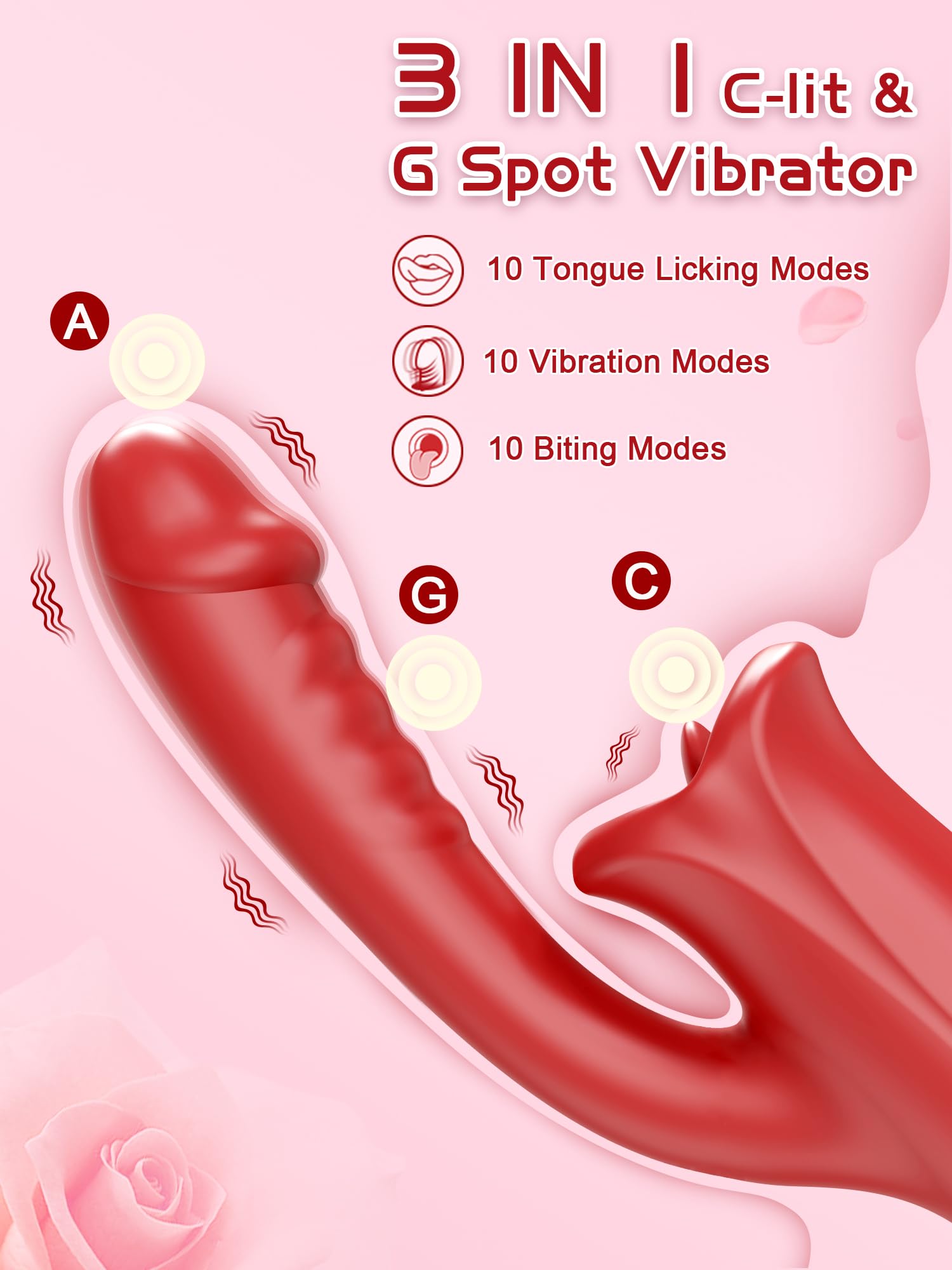 Tongue Sex Toys Realistic Dildo Vibrator 3 in 1 G Spot Vibrator for Women Clitoral Vibrators Tongue Licking Nipple Clit Stimulator Adult Toys Men Couple