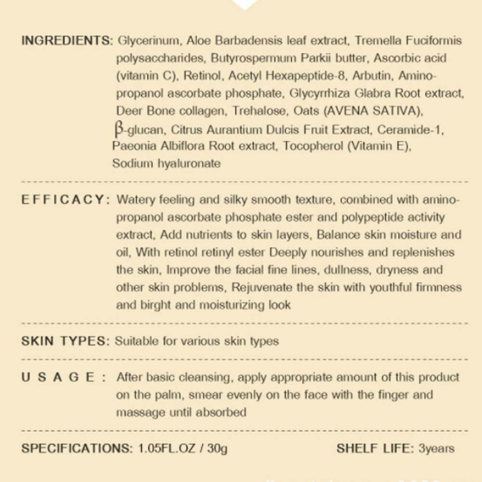 Whitening Cream Retinol Removes Melasma Acne Spots Pigment Dark Spots Pigment