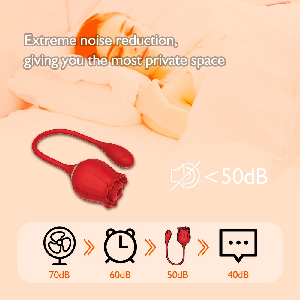 (Rose Red) Rose Sucking Vibrator for Women Vagina Sucking Tongue Nipple Clit Stimulator Telescopic Dildo Oral Licking Nipple Blowjob Female Masturbator Adult Sex Toys Age 18