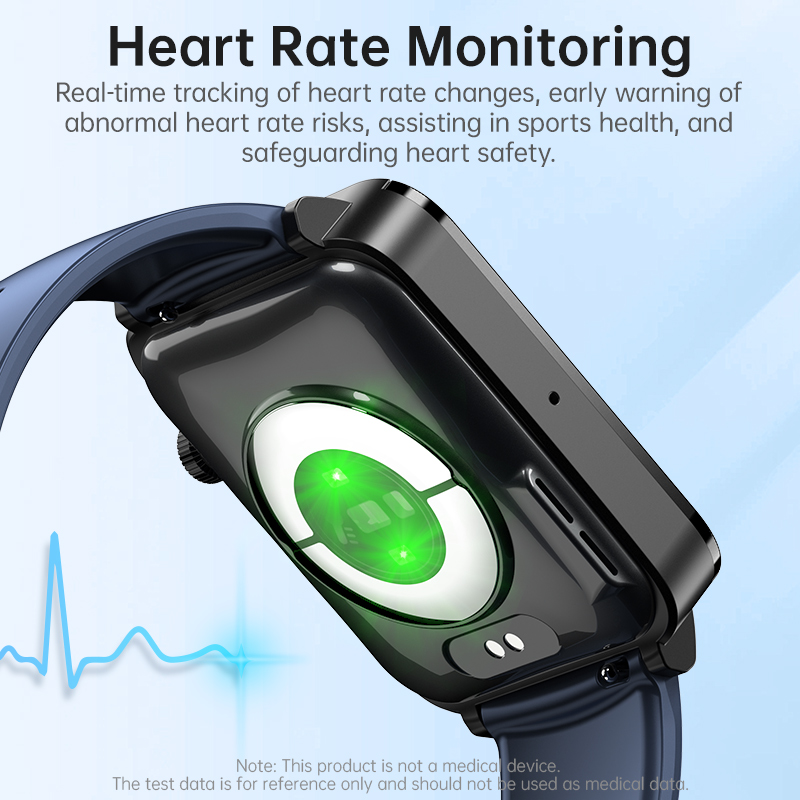 (Black) Smart Watch BT Calling ECG Non Invasive Blood Glucose Health Heart Rate BP Body Temperature Monitoring Sports Fitness Tracker Men Women Bracelet