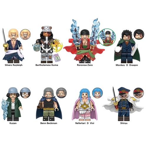 8pcs One Piece OP Hancock Donquixote Jinbe D·Teach Anime Mini Man Figure