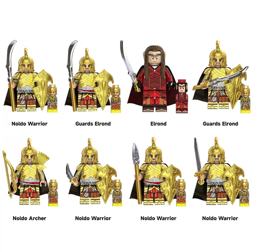 Lord Rings Action Figures Toy Medieval Knight Soldier Orcs Elves Azog Goblin Sauron Aragorn Wars Building Blocks Bricks Gift
