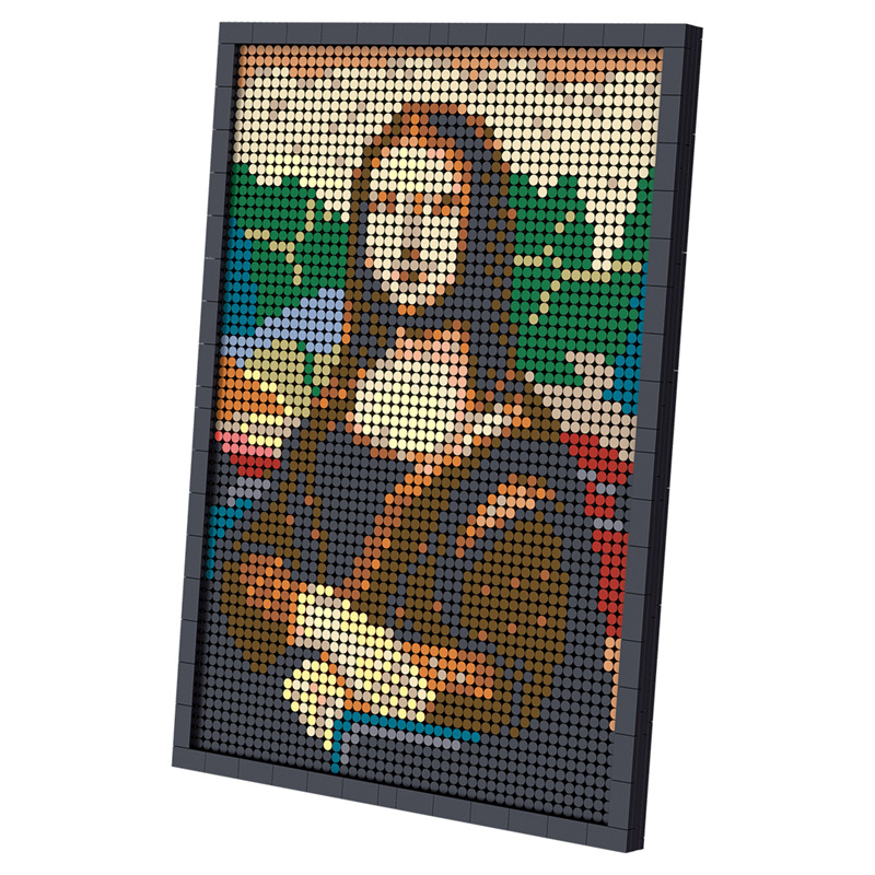 Art Crafts MOC Monalisa Portrayal Picture Mona Lisa Smile Hang Picture Model Building Blocks Brick Toys