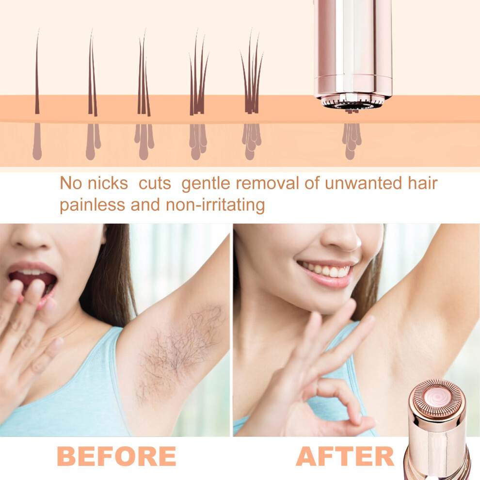 Facial Hair Remover Painless Razor Women Gift with Replacement Heads for Flawless Finishing Touch
