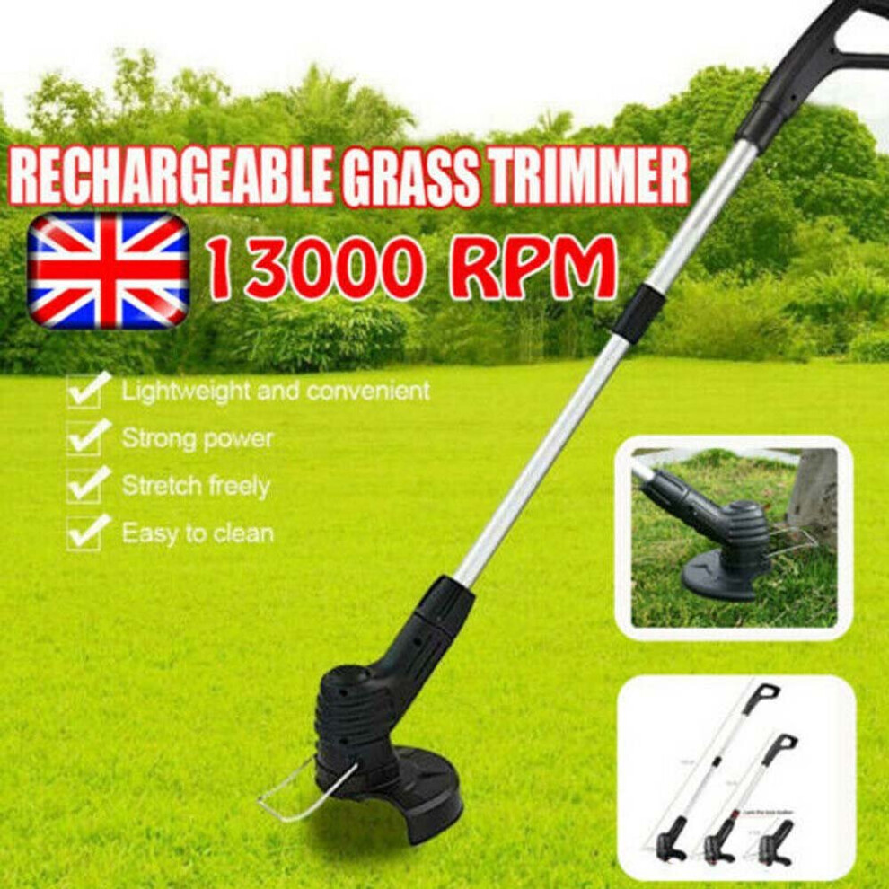 Electric Cordless Grass Trimmer Garden Weed Strimmer Rechargeable