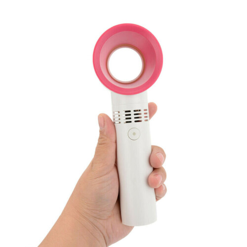 (Blue) USB Bladeless Fans Portable Hand Held Mini Fans Cooling No Leaf 3 Speed Setting