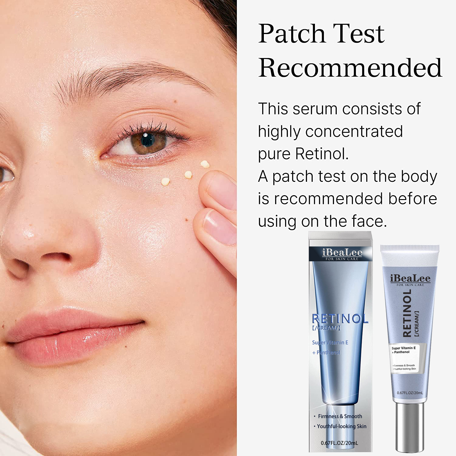 Retinol Firming Cream for Skin Care Vitamin E Retinol Face Cream Fade Fine Lines Anti Aging Moisturizing Hydrating Nourishing 20ml