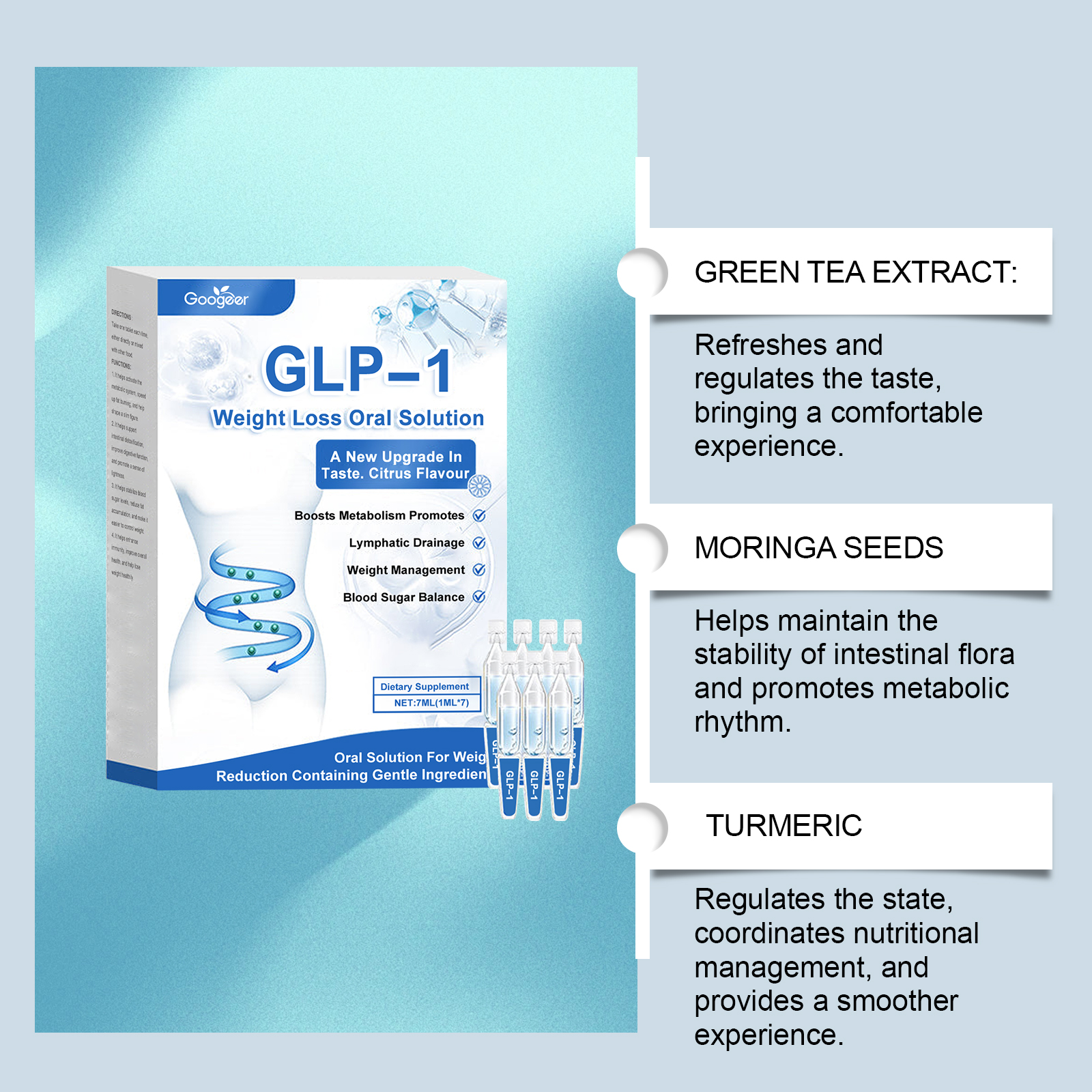 3Box Weight Loss Solution GLP-1 Health Solution Oral Liquid Weight Loss Supplement Drops Body Care Weight Management Supplies Body Slimming