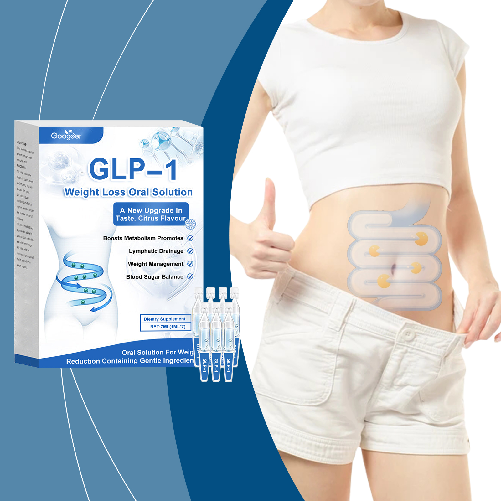 3Box Weight Loss Solution GLP-1 Health Solution Oral Liquid Weight Loss Supplement Drops Body Care Weight Management Supplies Body Slimming
