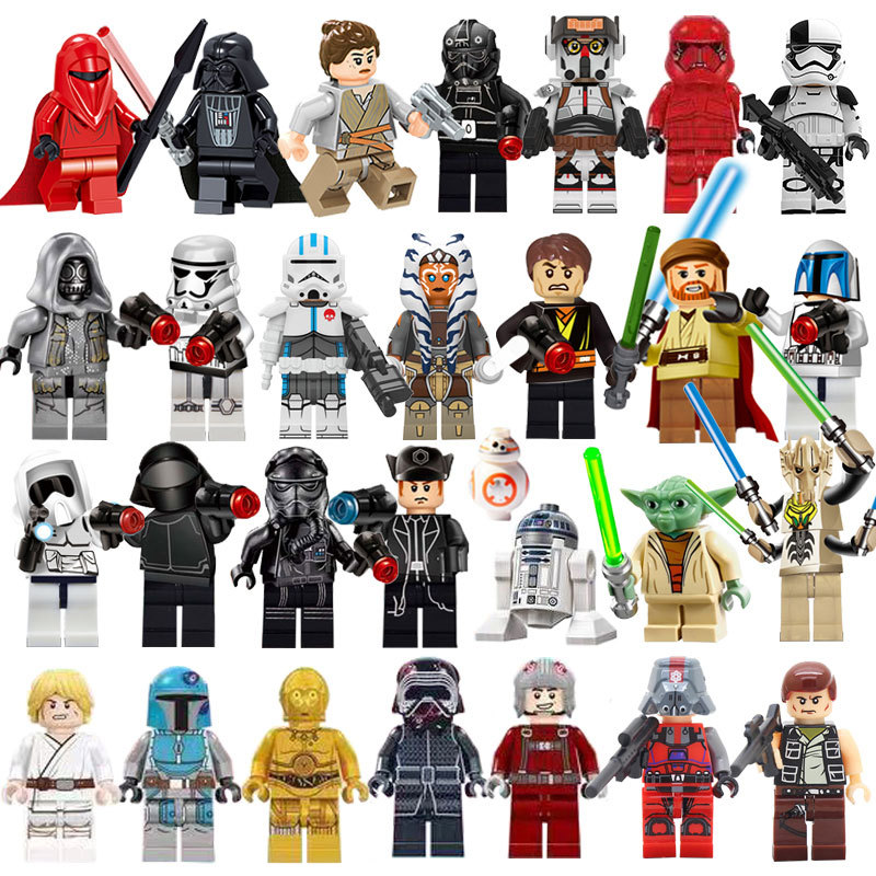 (6 Pcs Soldiers) Soldiers Mini Figures Star War Character Set Building Blocks Toys Gift for Kids Party Bag Fillers Party Supplies Collectible Series