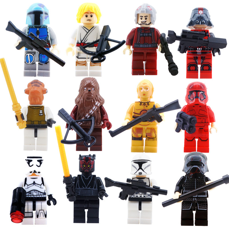 (6 Pcs Soldiers) Soldiers Mini Figures Star War Character Set Building Blocks Toys Gift for Kids Party Bag Fillers Party Supplies Collectible Series
