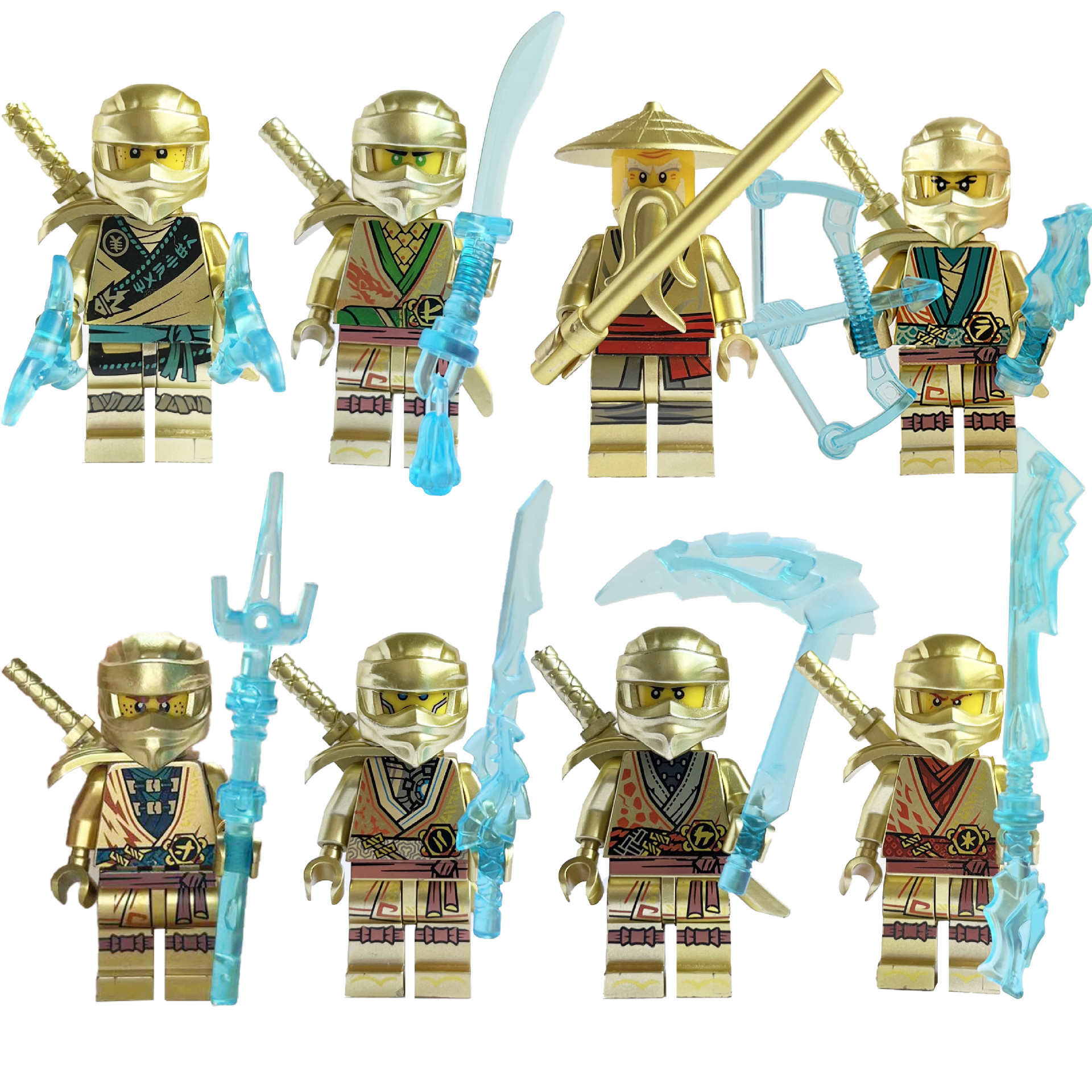 (Style B) Ninja Gold Building Blocks Humanoid Dolls Mini Characters Children Toys Birthday Gifts Cartoon Characters Party Favors