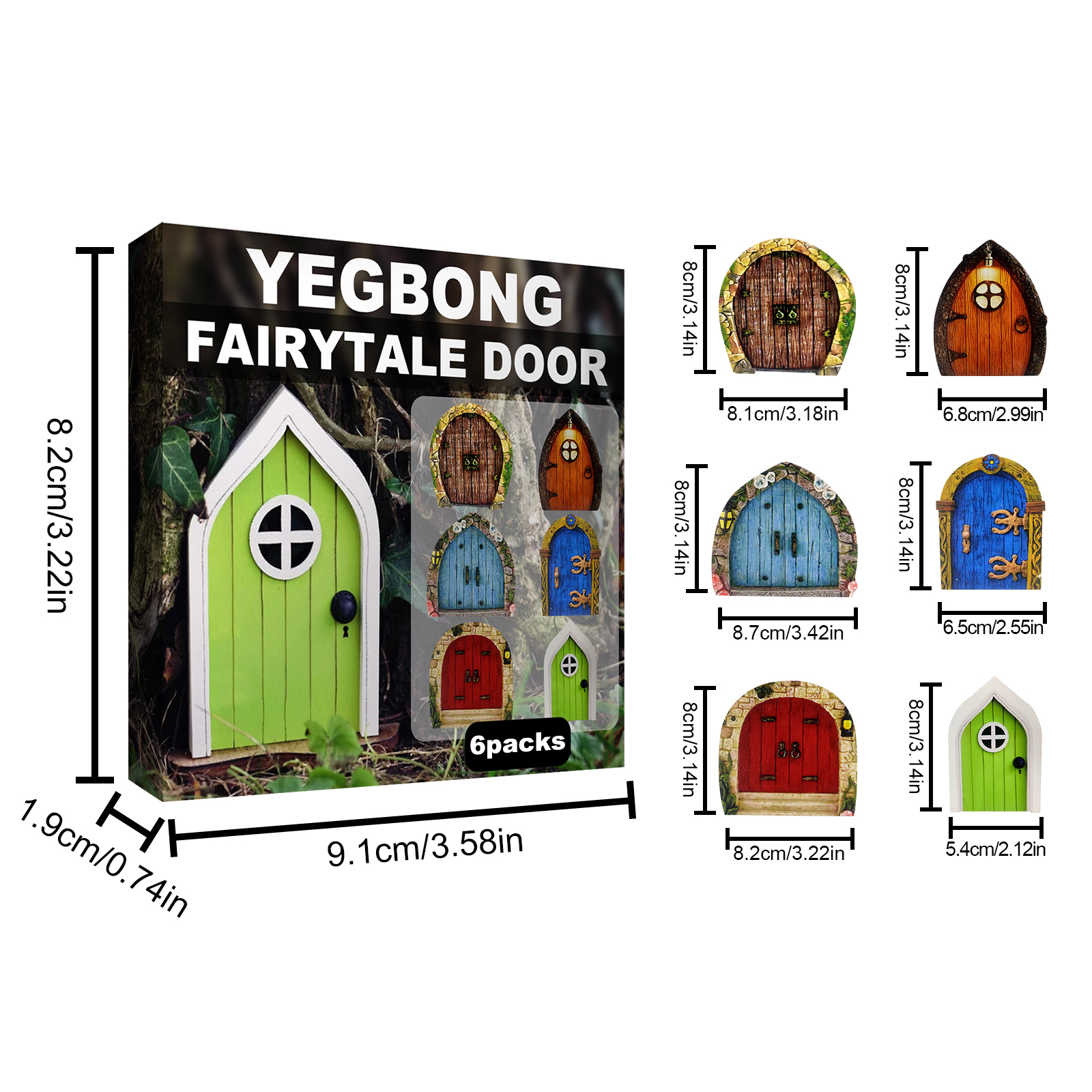 Garden Decor Fairy Door, Yard Tree Decor Wooden Miniature Dwarf Fairy Door Cute Outdoor Landscape Ornament Home Garden Art ﻿