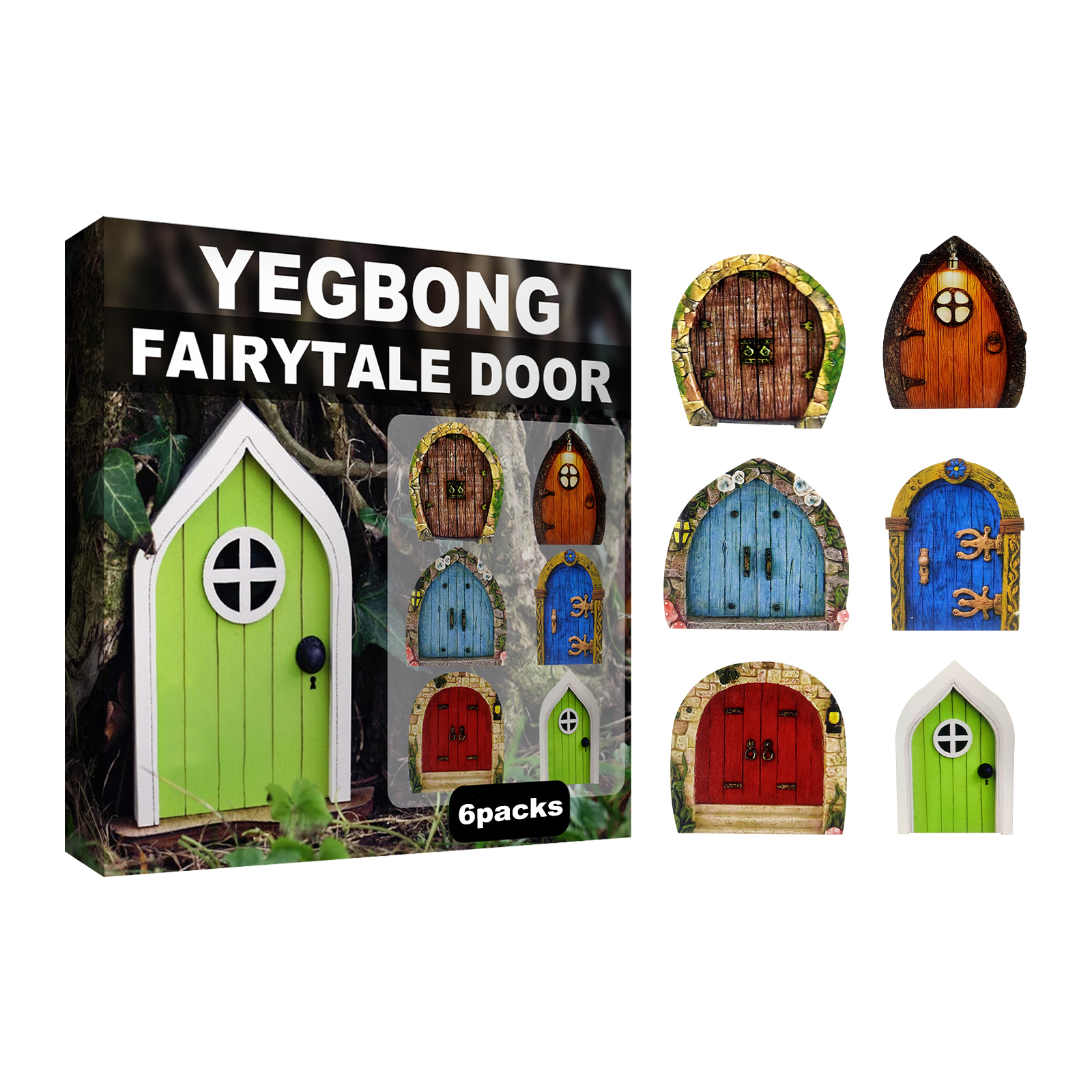 Garden Decor Fairy Door, Yard Tree Decor Wooden Miniature Dwarf Fairy Door Cute Outdoor Landscape Ornament Home Garden Art ﻿