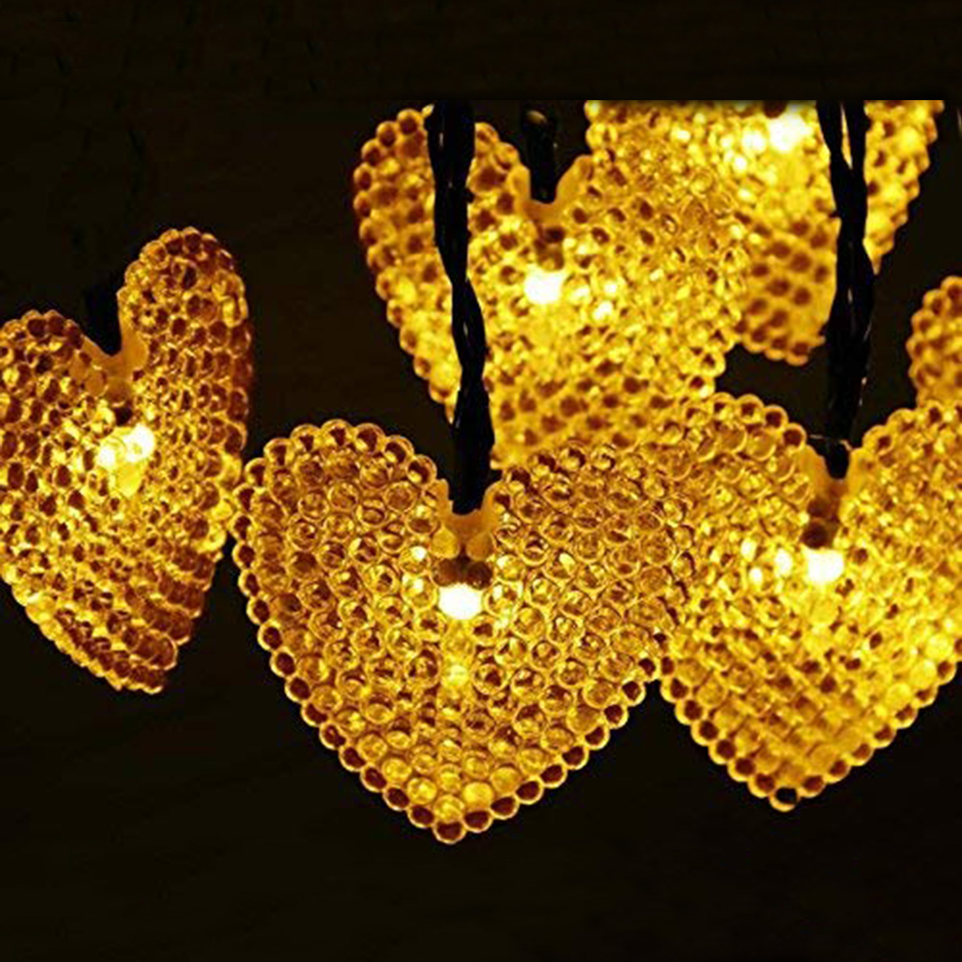 (RGB) Outdoor Waterproof Solar Love Lighting Chain 12 M 100 Light Small Heart