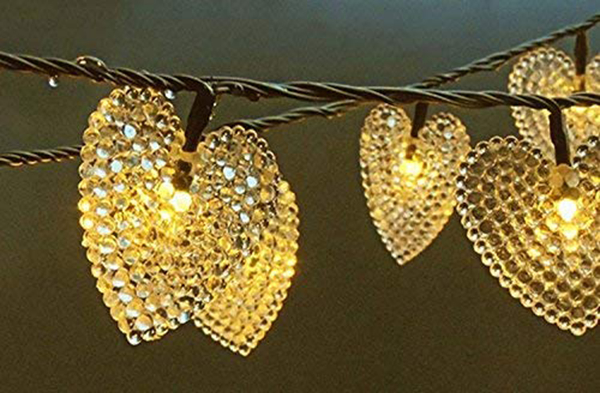 (RGB) Outdoor Waterproof Solar Love Lighting Chain 12 M 100 Light Small Heart