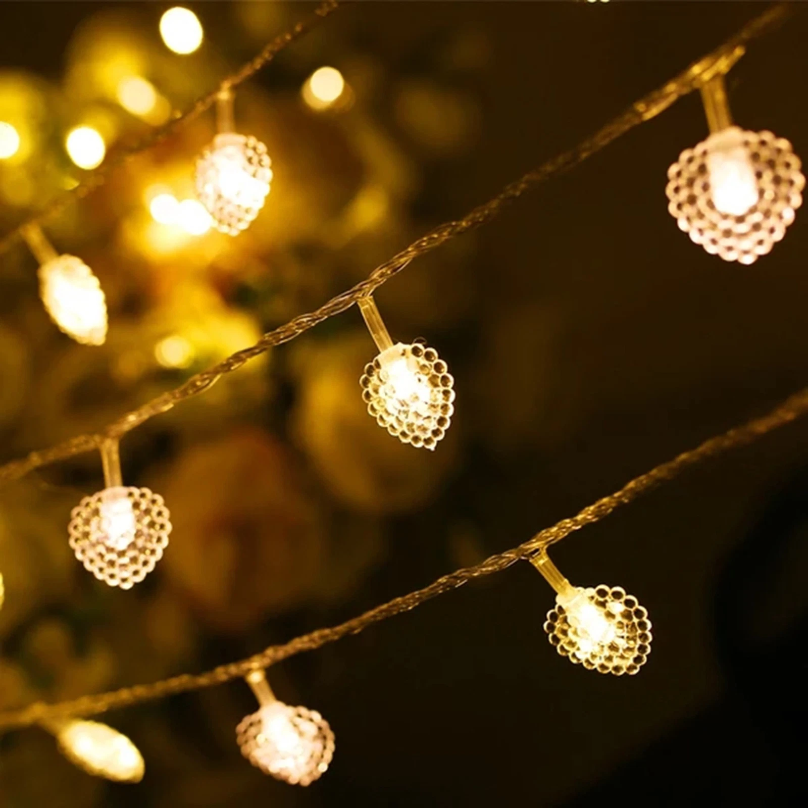 (RGB) Outdoor Waterproof Solar Love Lighting Chain 12 M 100 Light Small Heart